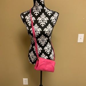 Bright pink crossbody /clutch bag